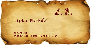 Lipka Markó névjegykártya